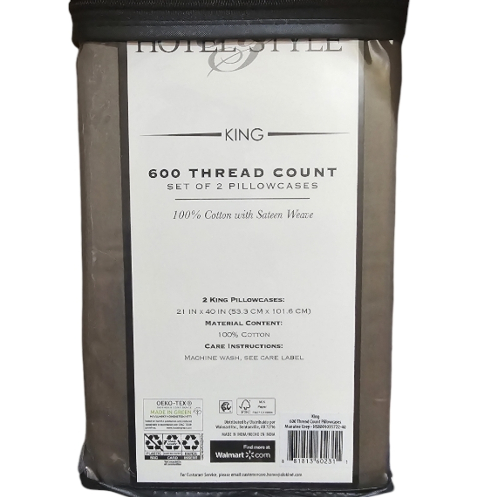 Dark Gray King Size Pillow Cases